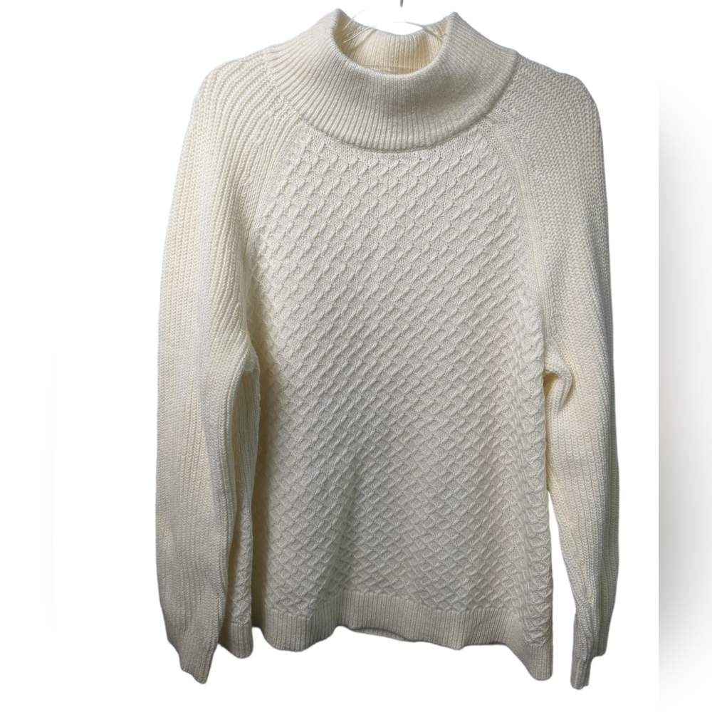 Talbots Textured Stitch Mock Neck Sweater Sz XL